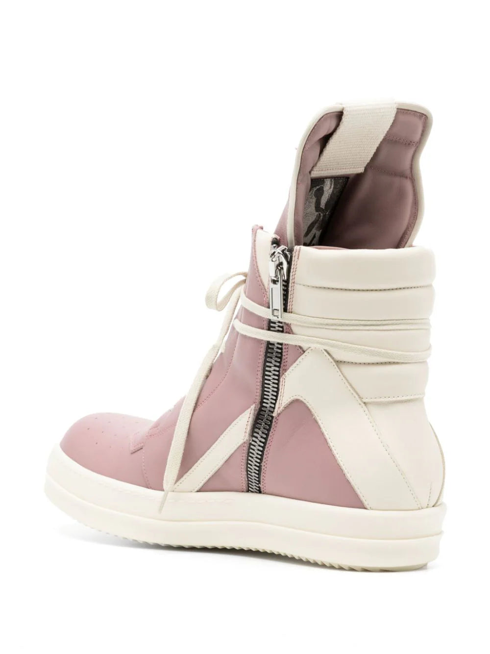 Shop Rick Owens Geobasket High-top Leather Sneakers