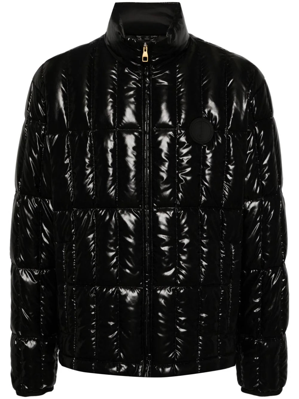 Shop Dunhill Logo-appliqué Quilted Jacket