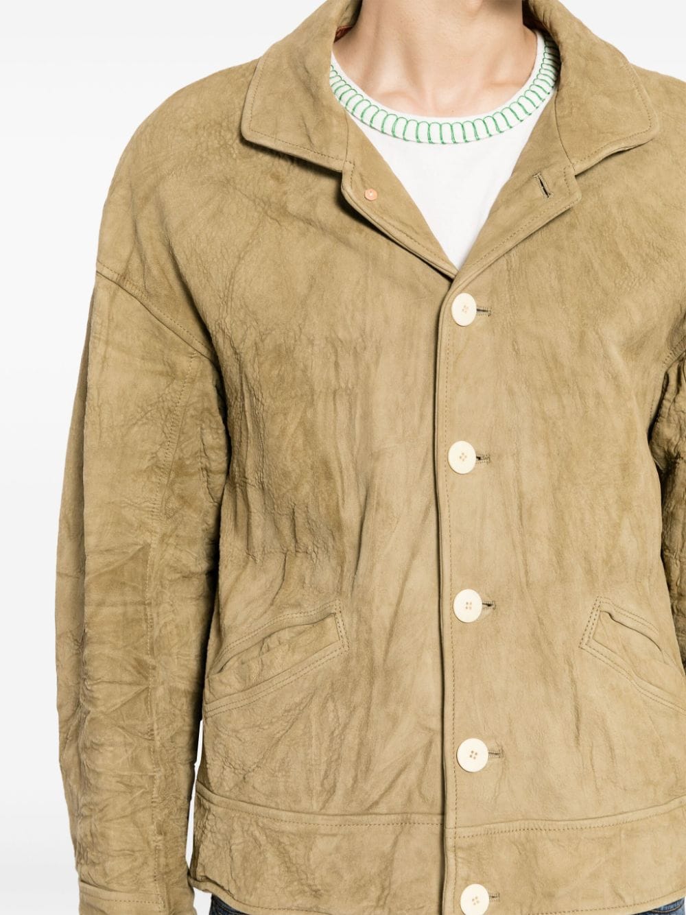 Shop Visvim Eton Leather Jacket