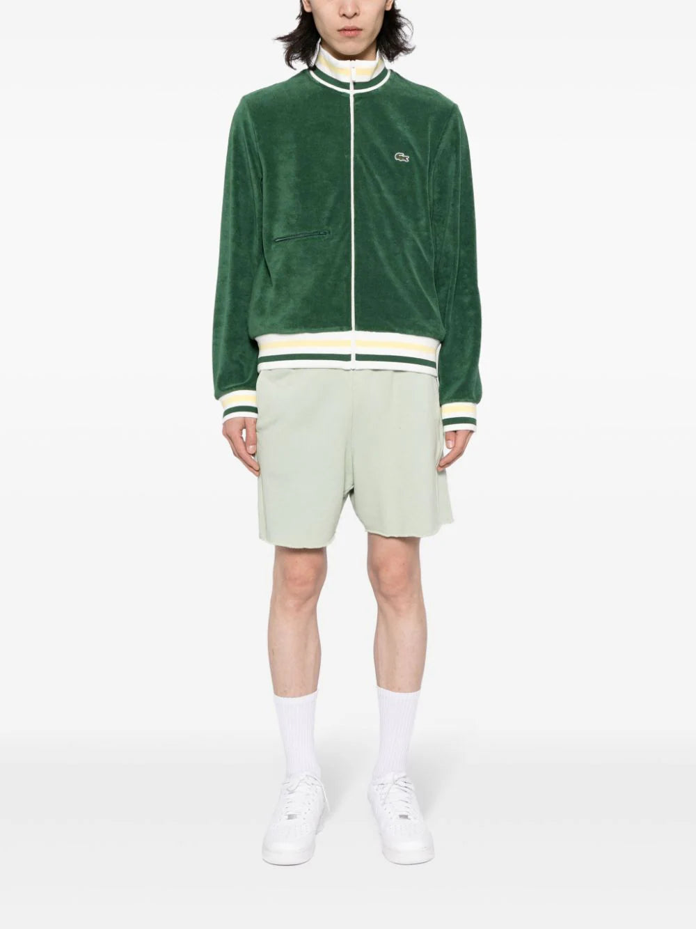 Shop Lacoste Logo-patch Velour Jacket