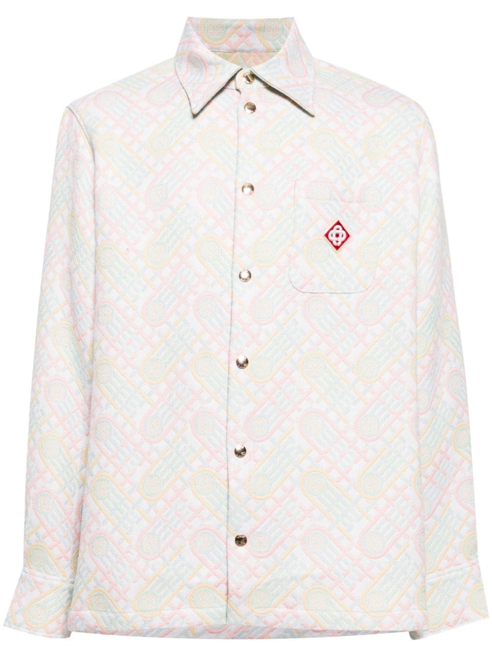 Shop Casablanca Logo-appliqué Monogram-jacquard Jacket