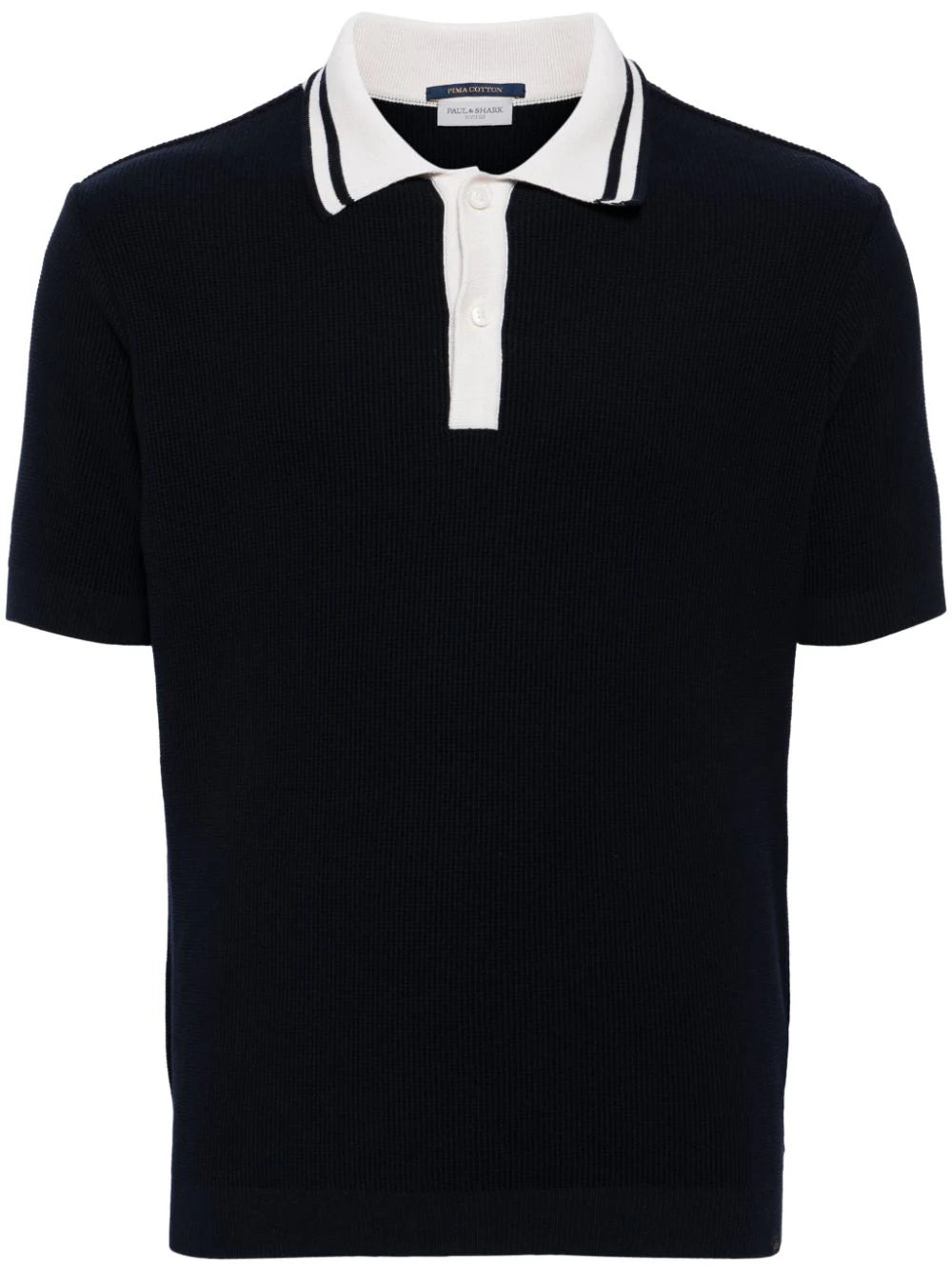 Shop Paul & Shark Fine-ribbed Cotton Polo Shirt