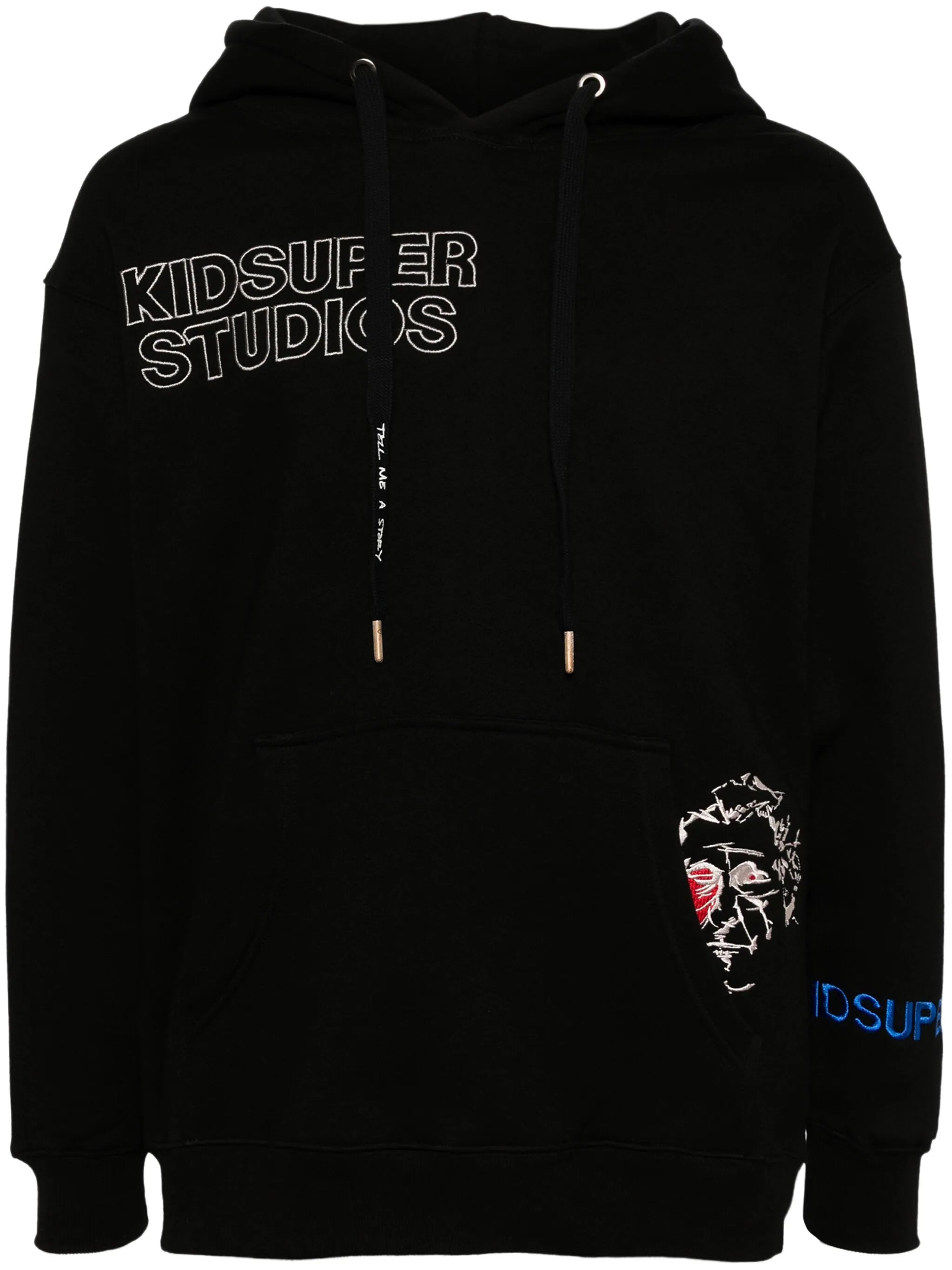 Kidsuper Embroidered Cotton-blend Hoodie In Black