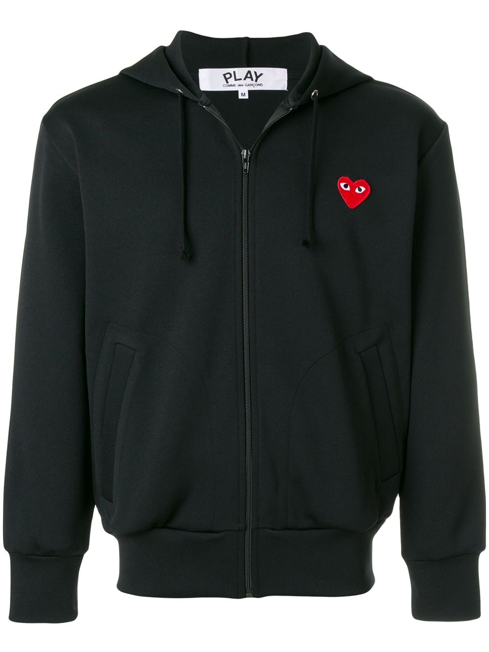 Shop Comme Des Garçons Play Heart Logo Zipped Hoodie