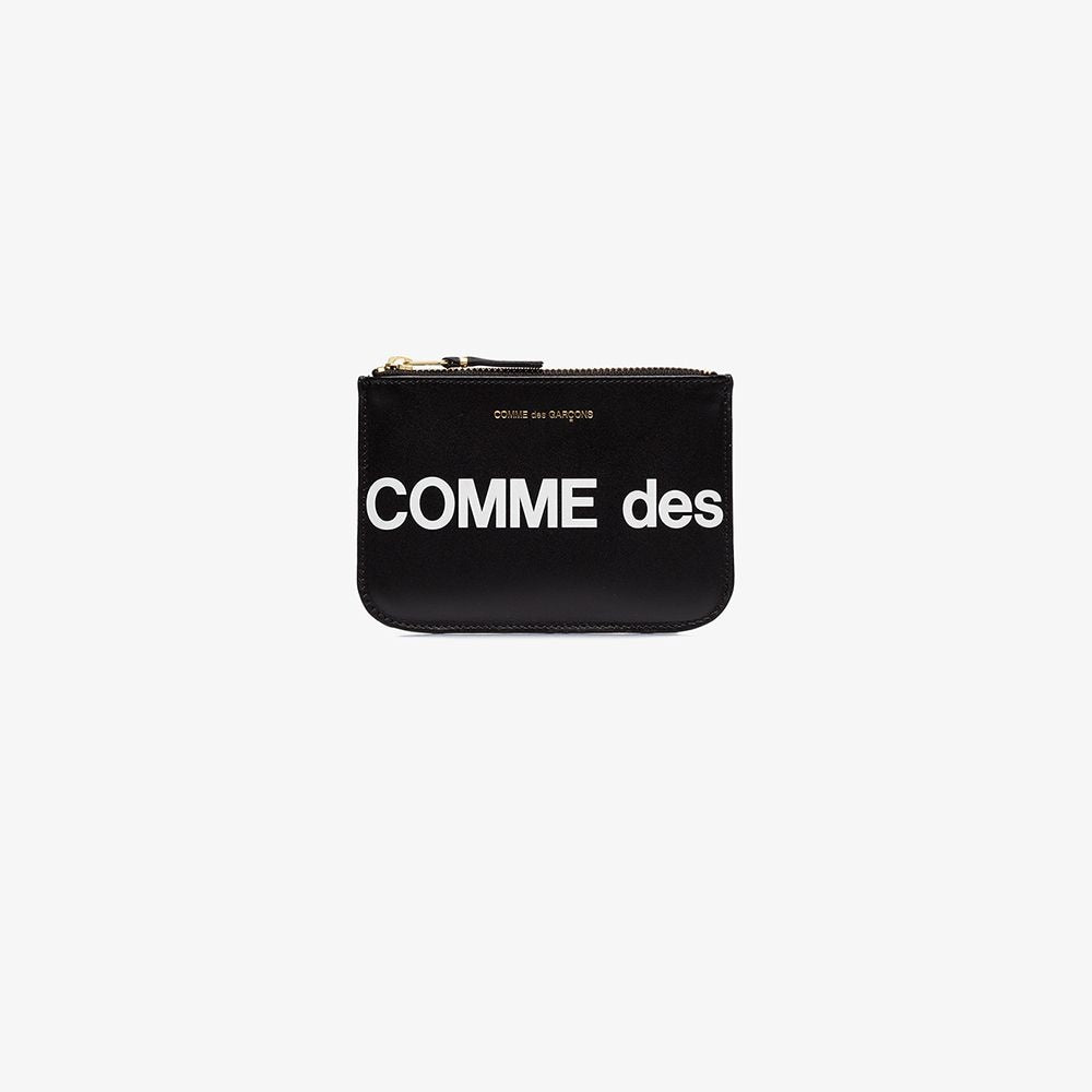 Shop Comme Des Garçons Logo Print Zipped Pouch