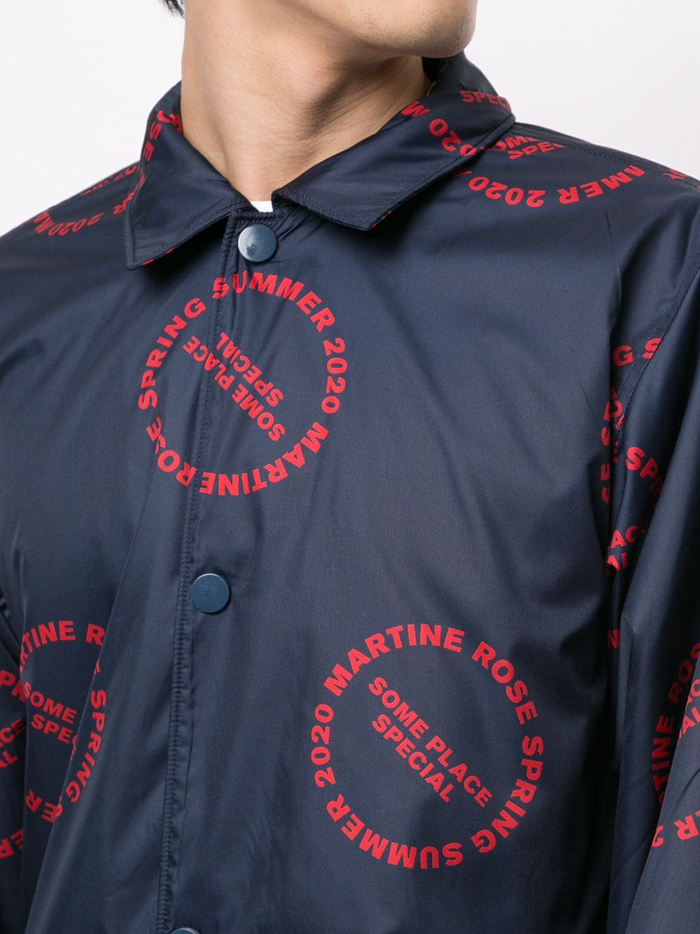 Shop Martine Rose Logo Print Bomber Jacket