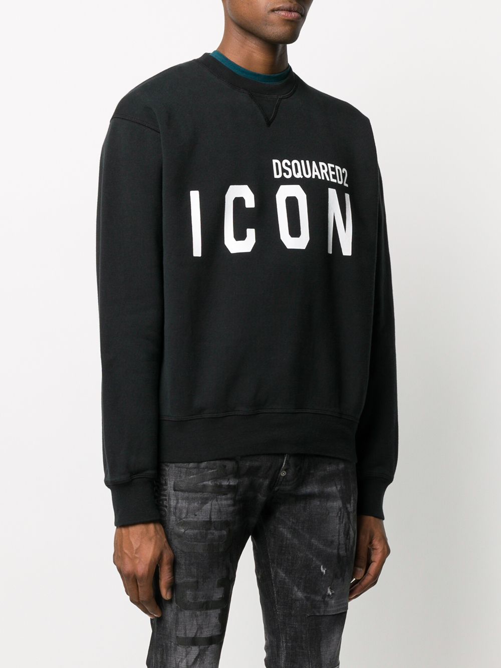 Shop Dsquared2 Icon-print Crew Neck Sweatshirt