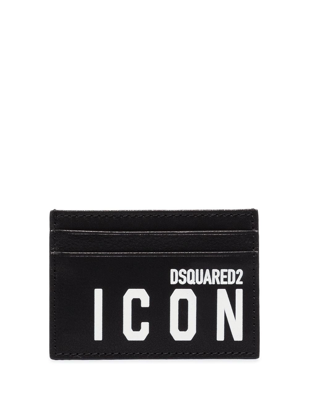 Shop Dsquared2 Icon Logo-print Leather Card Holder