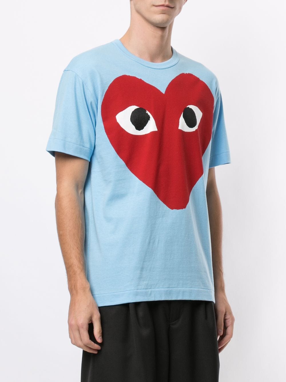 Shop Comme Des Garçons Play Heart Print Crewneck T-shirt