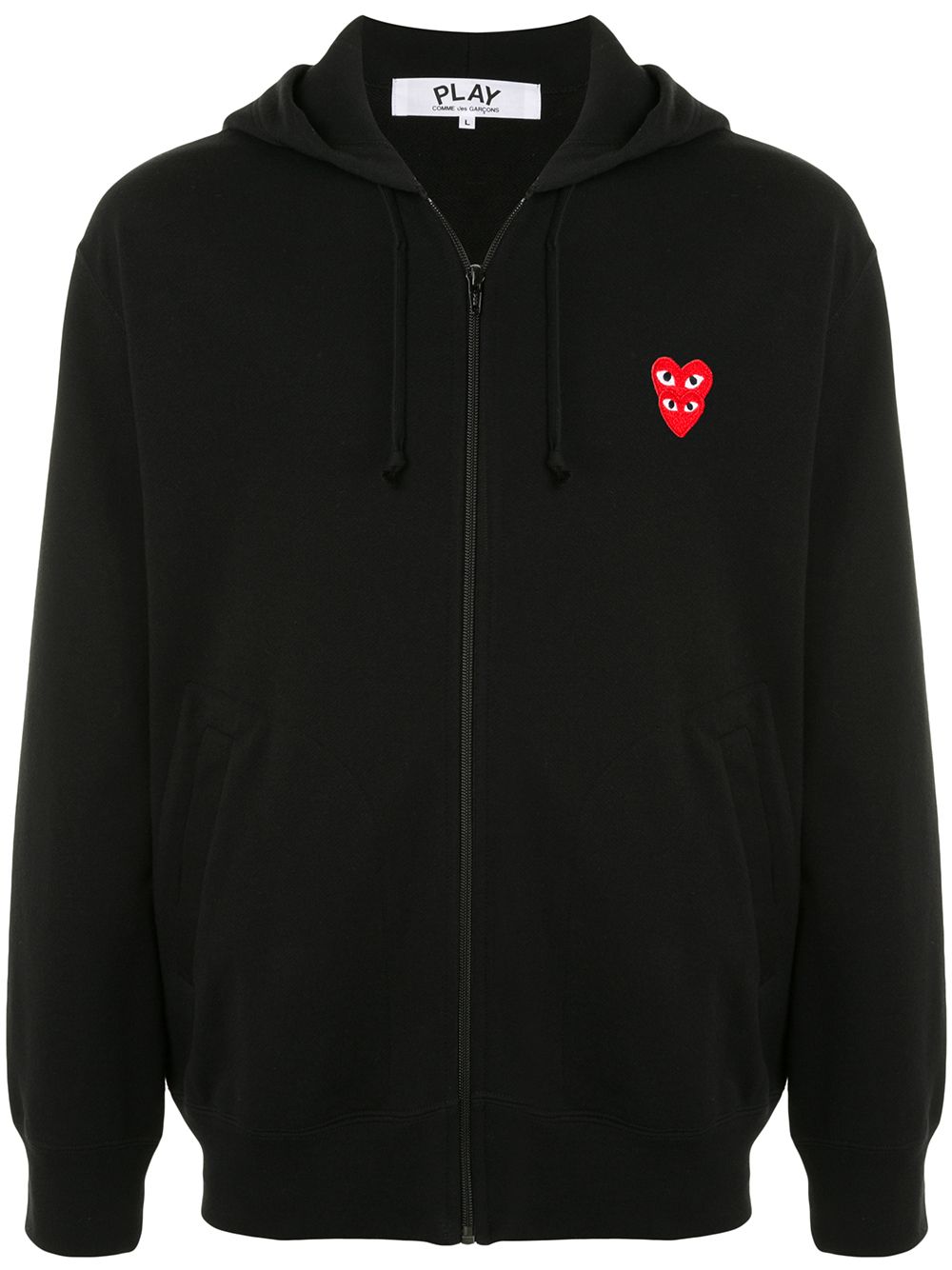 Shop Comme Des Garçons Play Embroidered Logo Hoodie