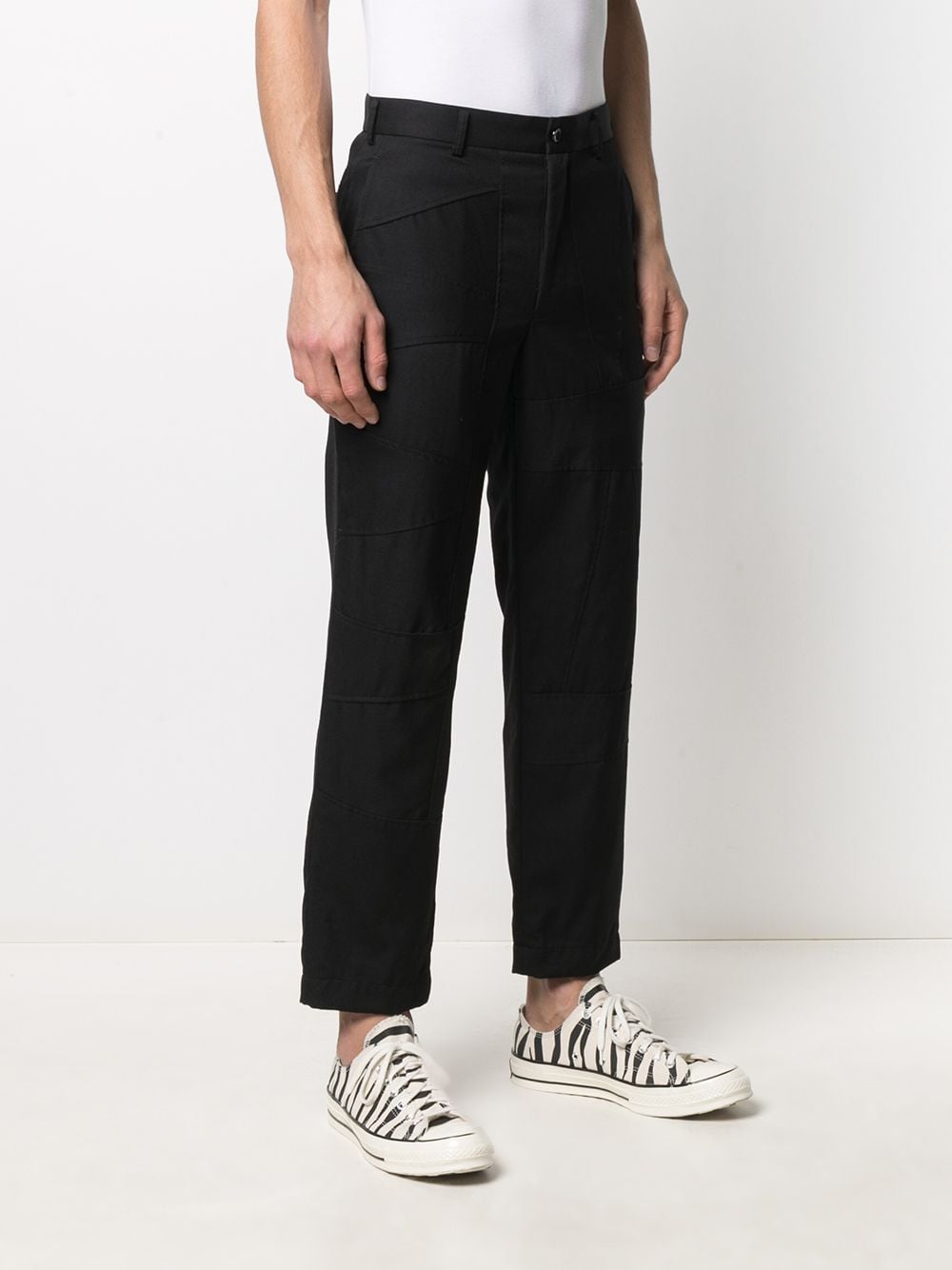 Shop Black Comme Des Garçons High-waist Tailored Trousers