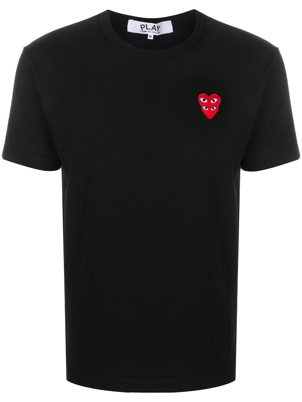 Shop Comme Des Garçons Play Embroidered-logo Cotton T-shirt