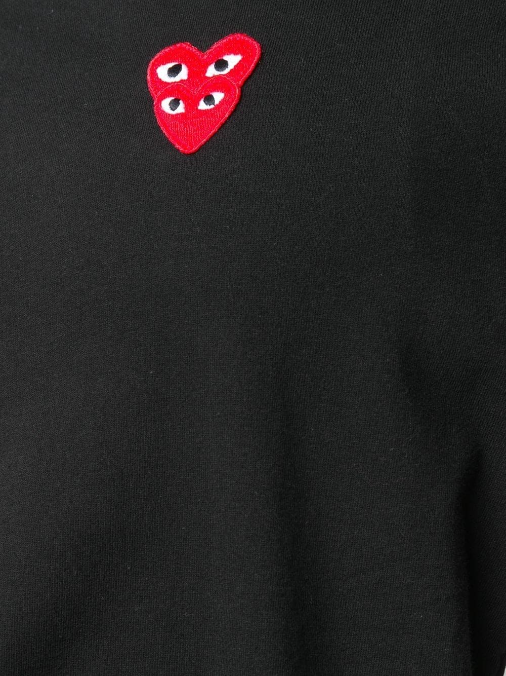 Shop Comme Des Garçons Play Embroidered-logo Cotton T-shirt