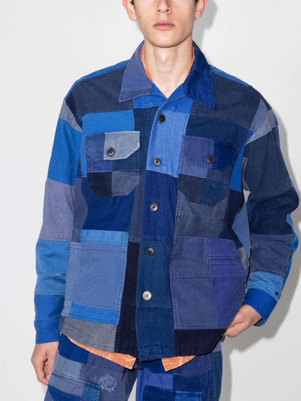 Shop Greg Lauren French Artist Patchwork Jacket