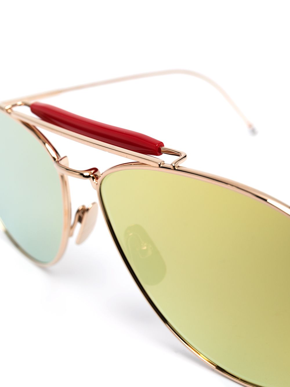 Shop Thom Browne Gold Reflective Sunglasses
