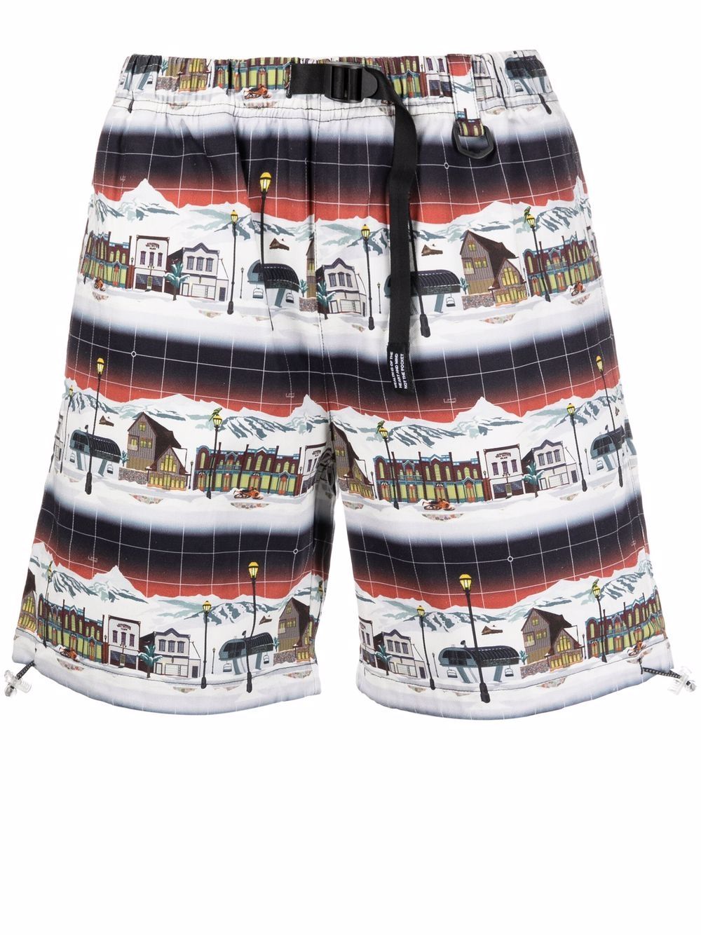 Shop Billionaire Boys Club Graphic-print Buckle-fastened Shorts