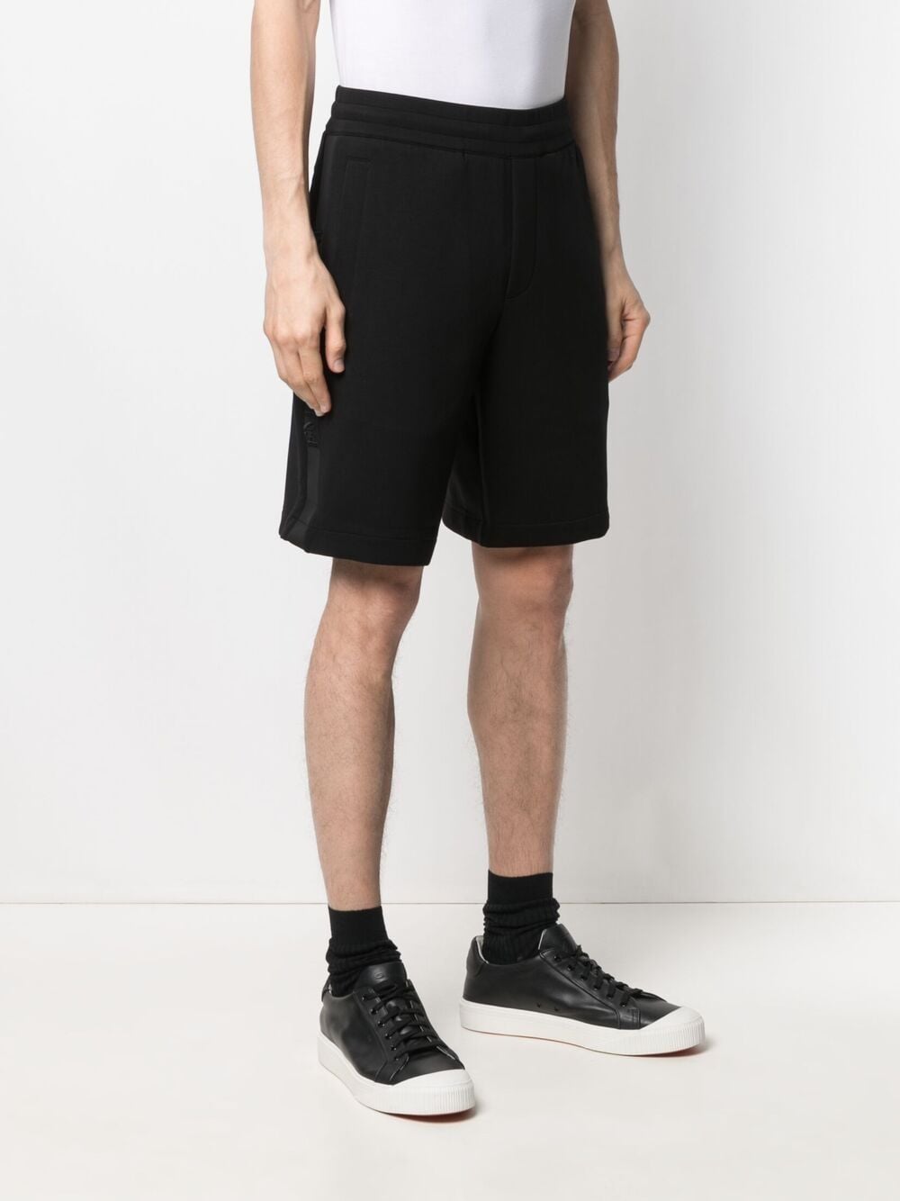 Shop Emporio Armani Logo-embroidered Track Shorts