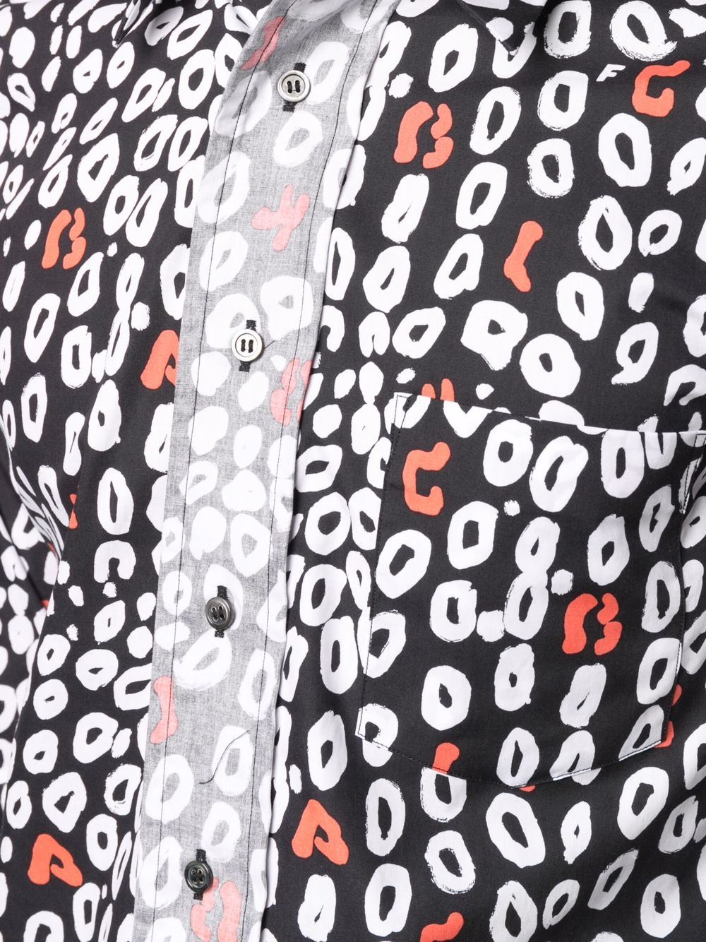 Shop Black Comme Des Garçons Leopard-print Cotton Shirt