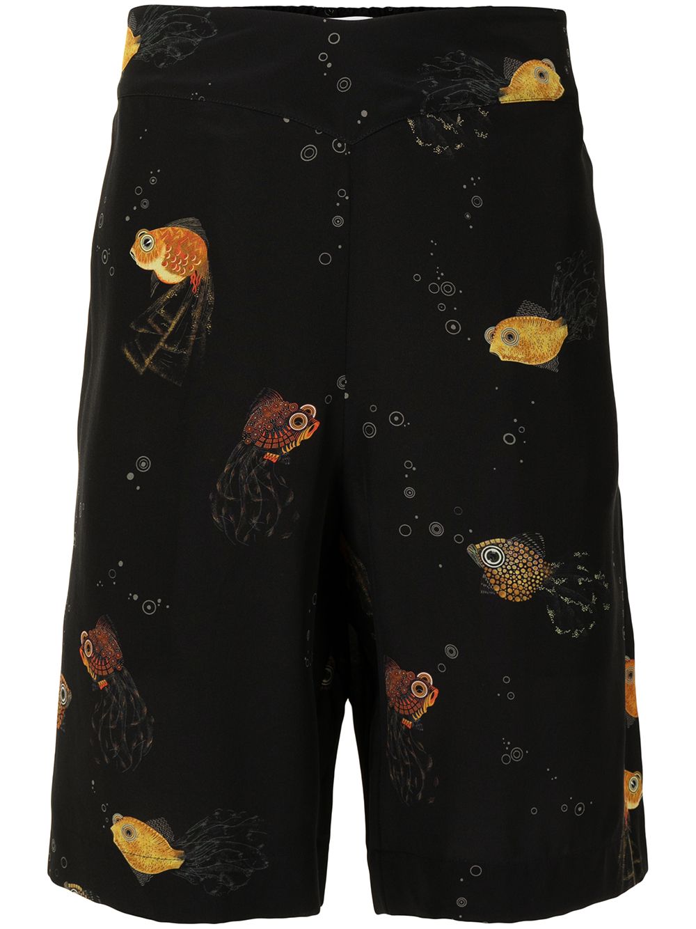 Shop Lanvin Fish-print Tailored Shorts