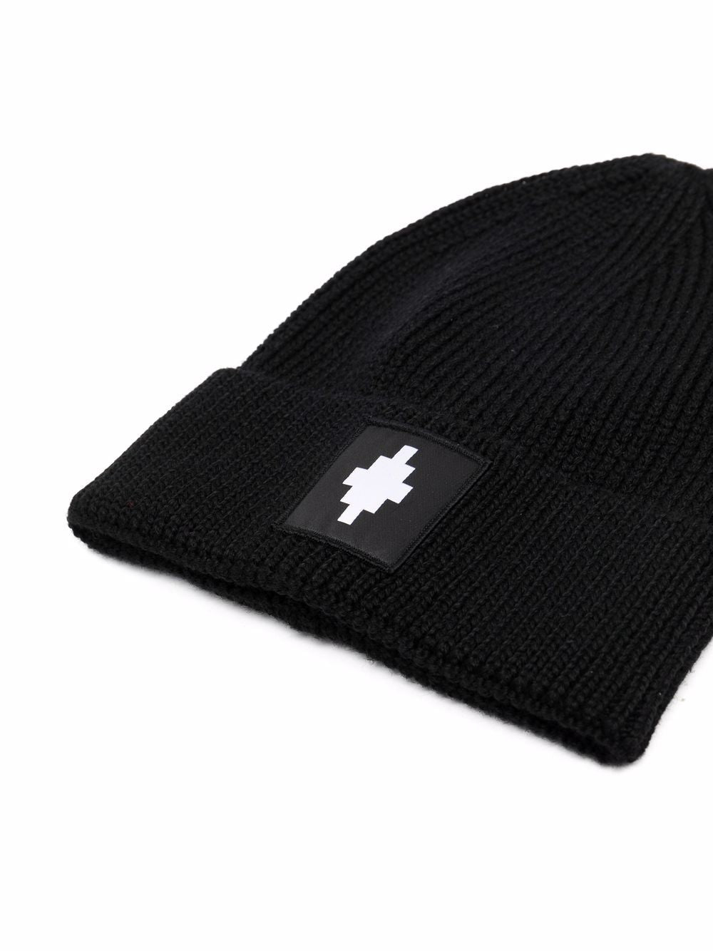 Shop Marcelo Burlon County Of Milan Logo Patch Knitted Beanie