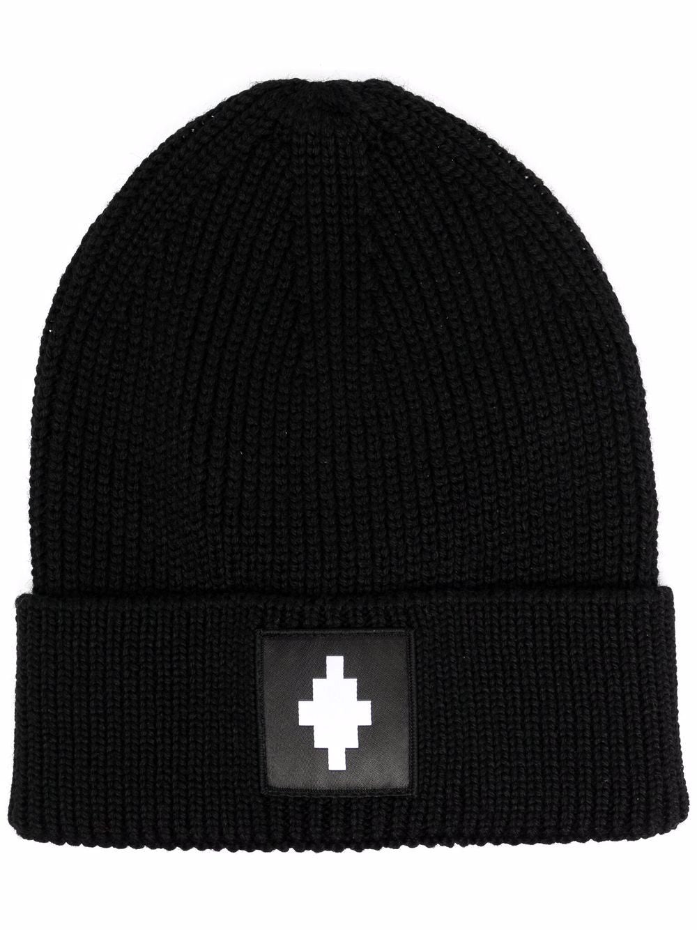 Shop Marcelo Burlon County Of Milan Logo Patch Knitted Beanie