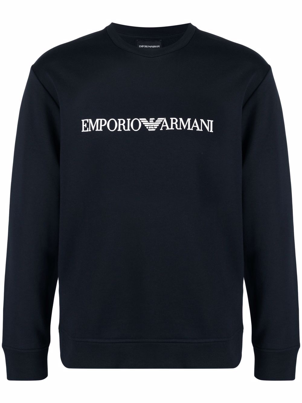 Shop Emporio Armani Logo-print Crew-neck Sweatshirt