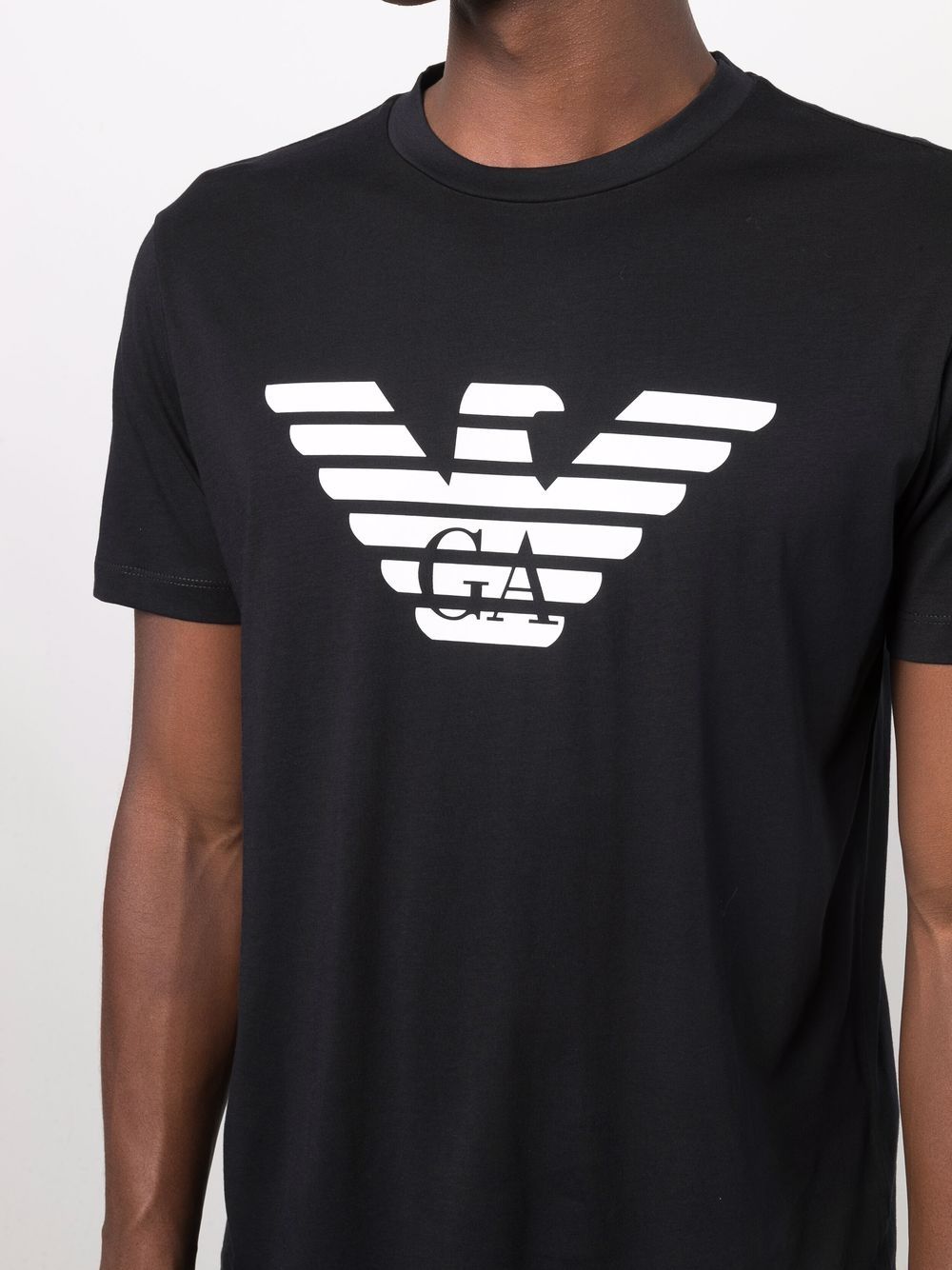 Shop Emporio Armani Eagle-logo T-shirt