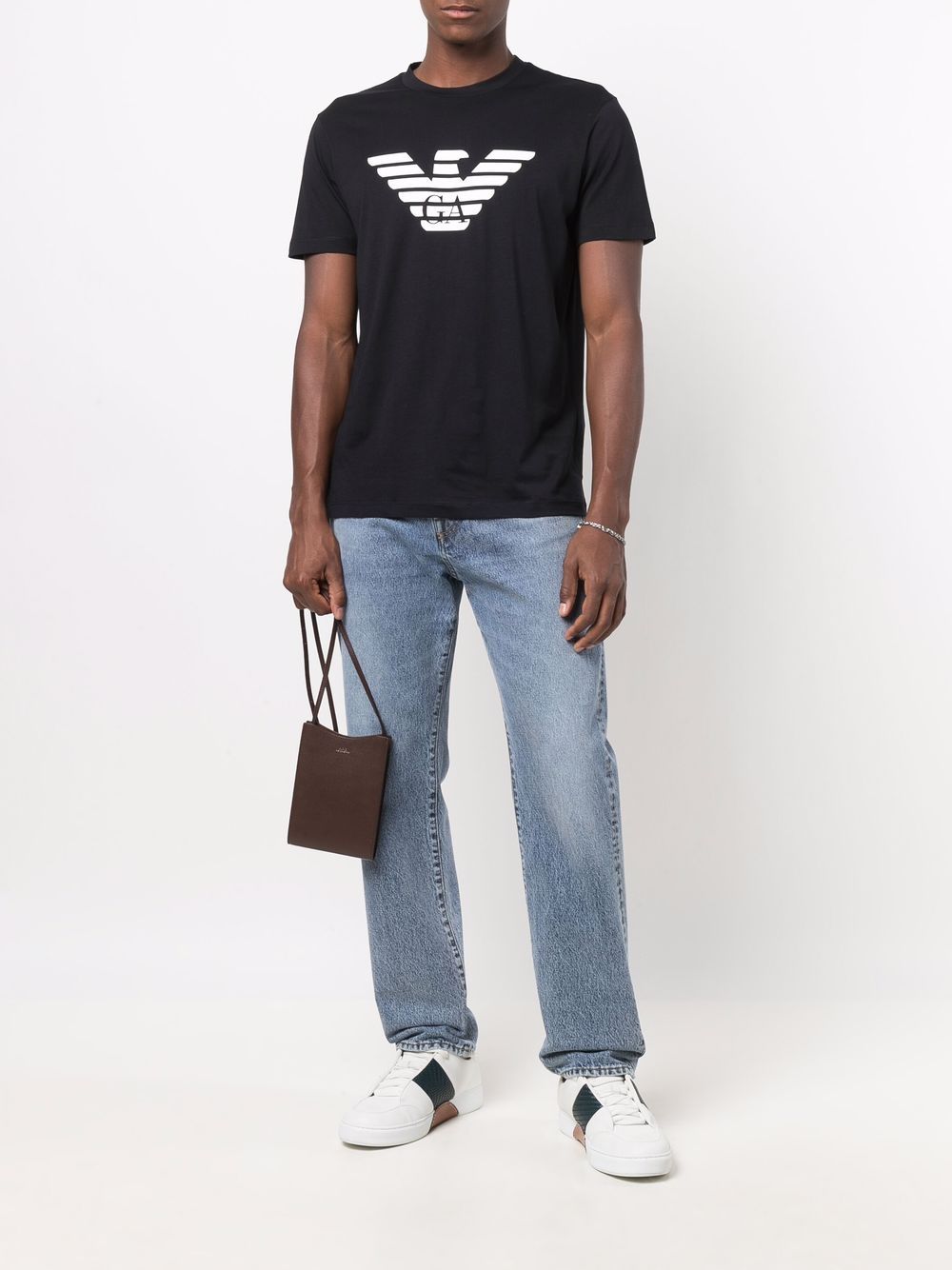 Shop Emporio Armani Eagle-logo T-shirt