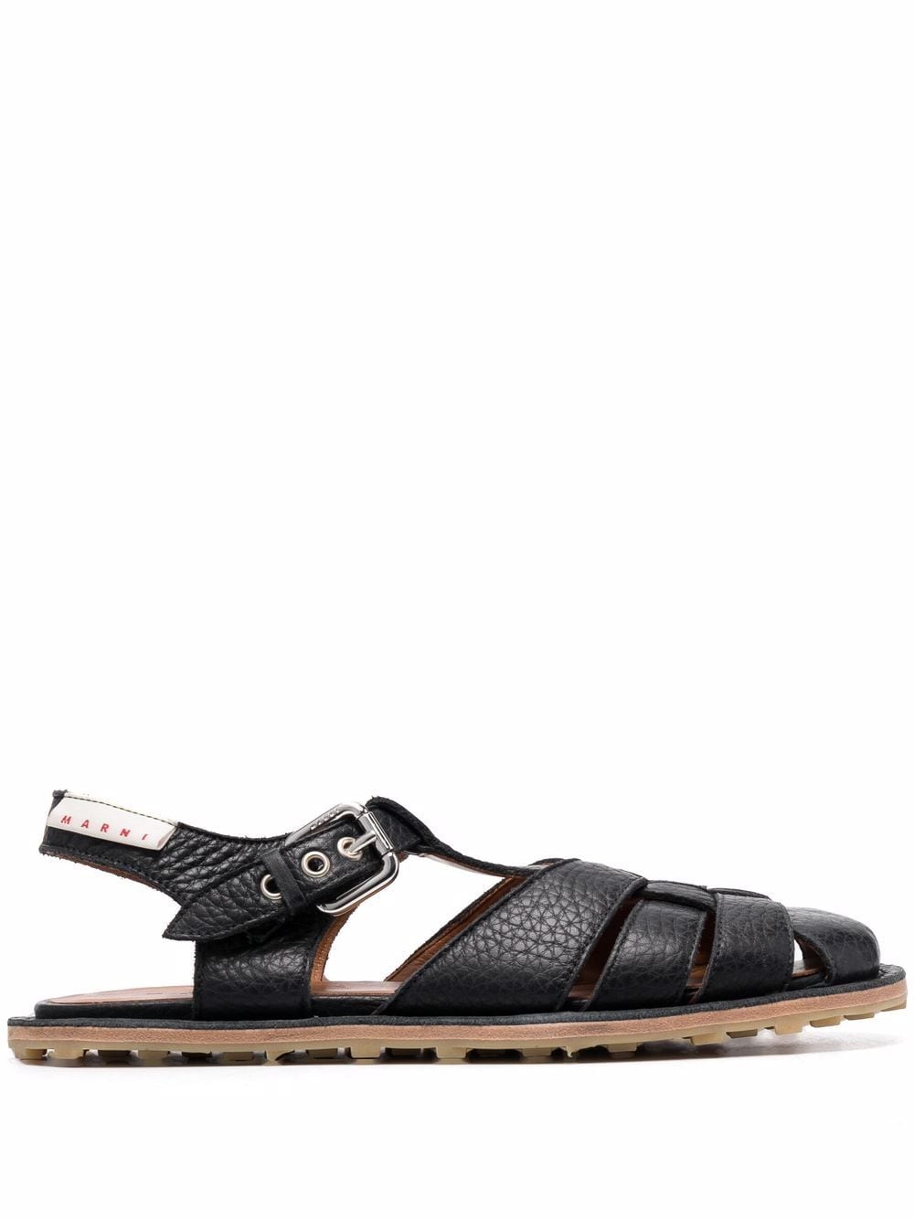 Shop Marni Fussbett Leather Sandals