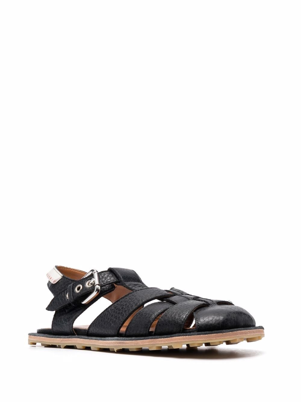 Shop Marni Fussbett Leather Sandals