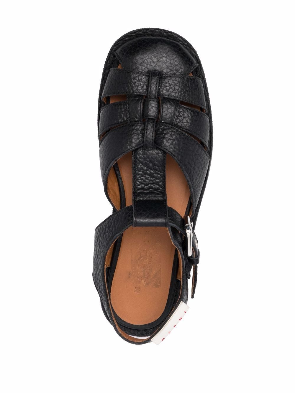 Shop Marni Fussbett Leather Sandals