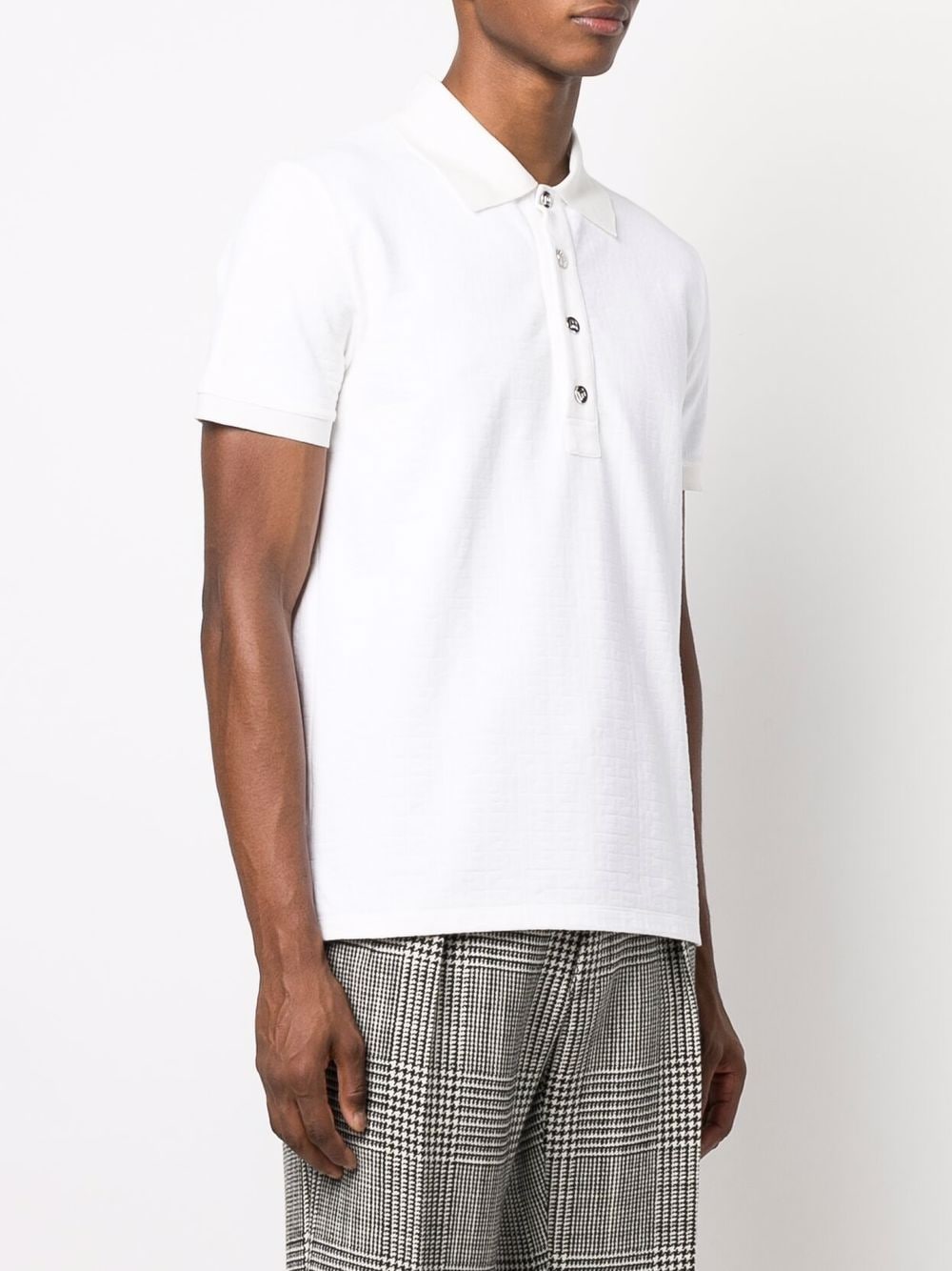 Shop Balmain Embossed Pb-monogram Polo Shirt