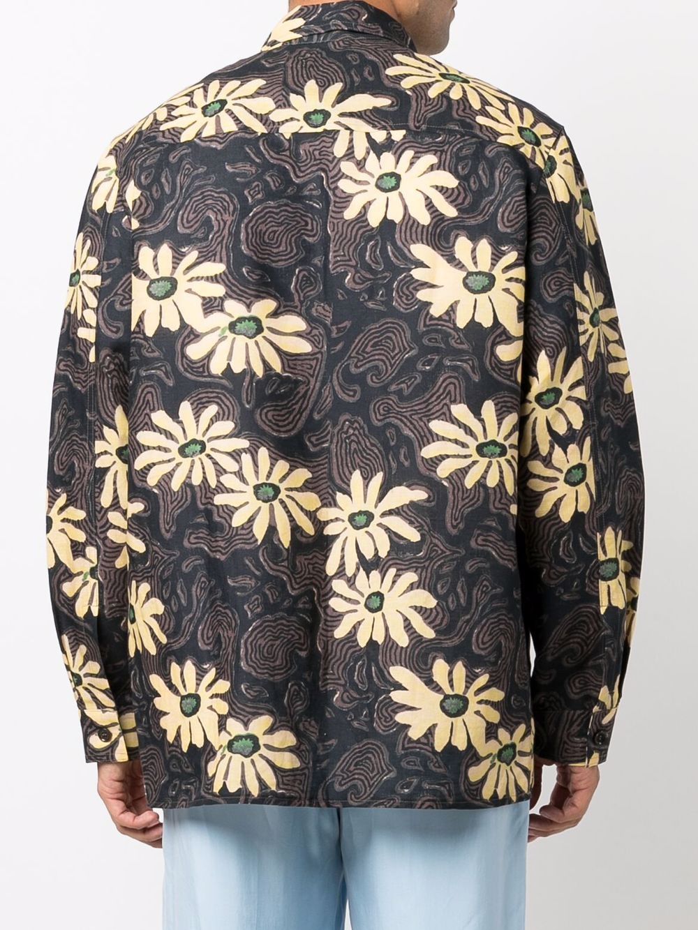 Shop Nanushka Floral Print Shirt Jacket