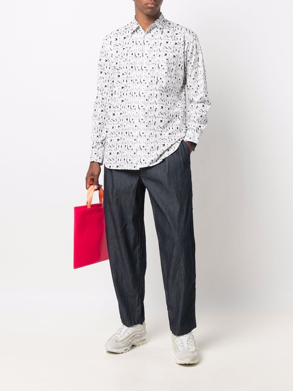 Shop Comme Des Garçons Shirt Kaws-print Shirt