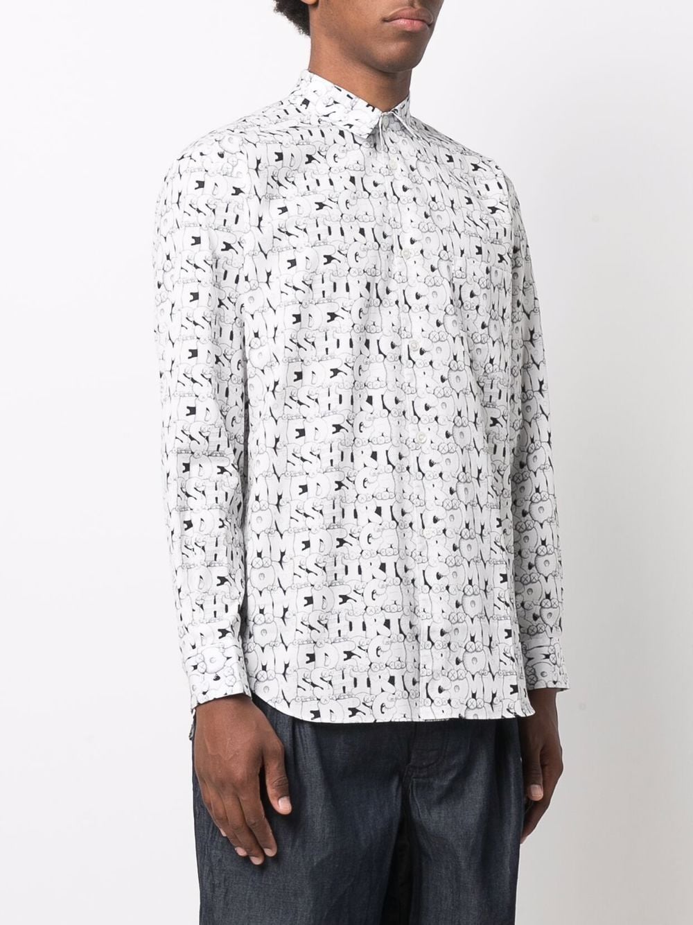 Shop Comme Des Garçons Shirt Kaws-print Shirt