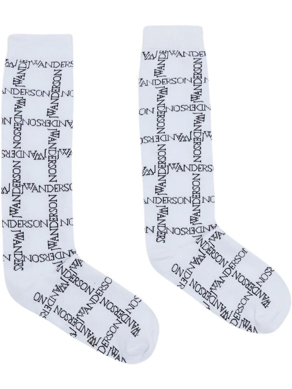 Shop Jw Anderson Intarsia-logo Long Ankle Socks