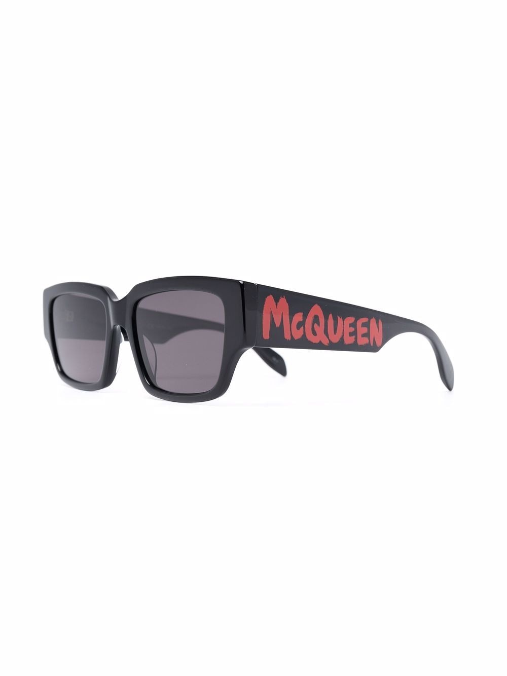 Shop Alexander Mcqueen Logo-arm Rectangle-frame Sunglasses