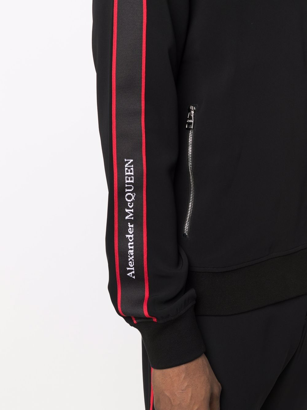 Shop Alexander Mcqueen Logo Side-panel Zipped Sweatshirt