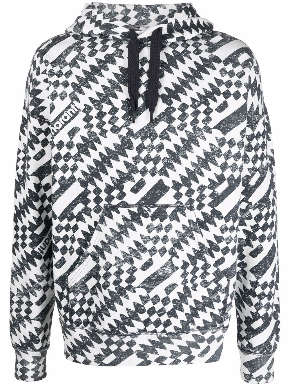 Shop Isabel Marant Geometric-print Pullover Hoodie