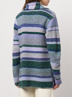Horizontal Stripe-Knit Cashmere Jacket