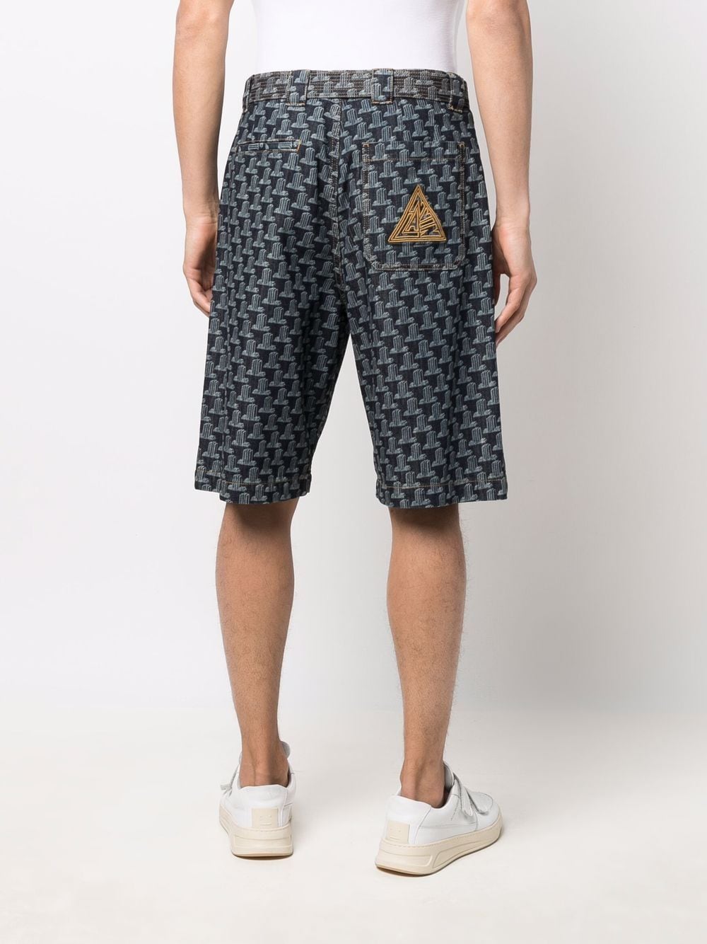 Shop Lanvin Geometric-print Bermuda Shorts