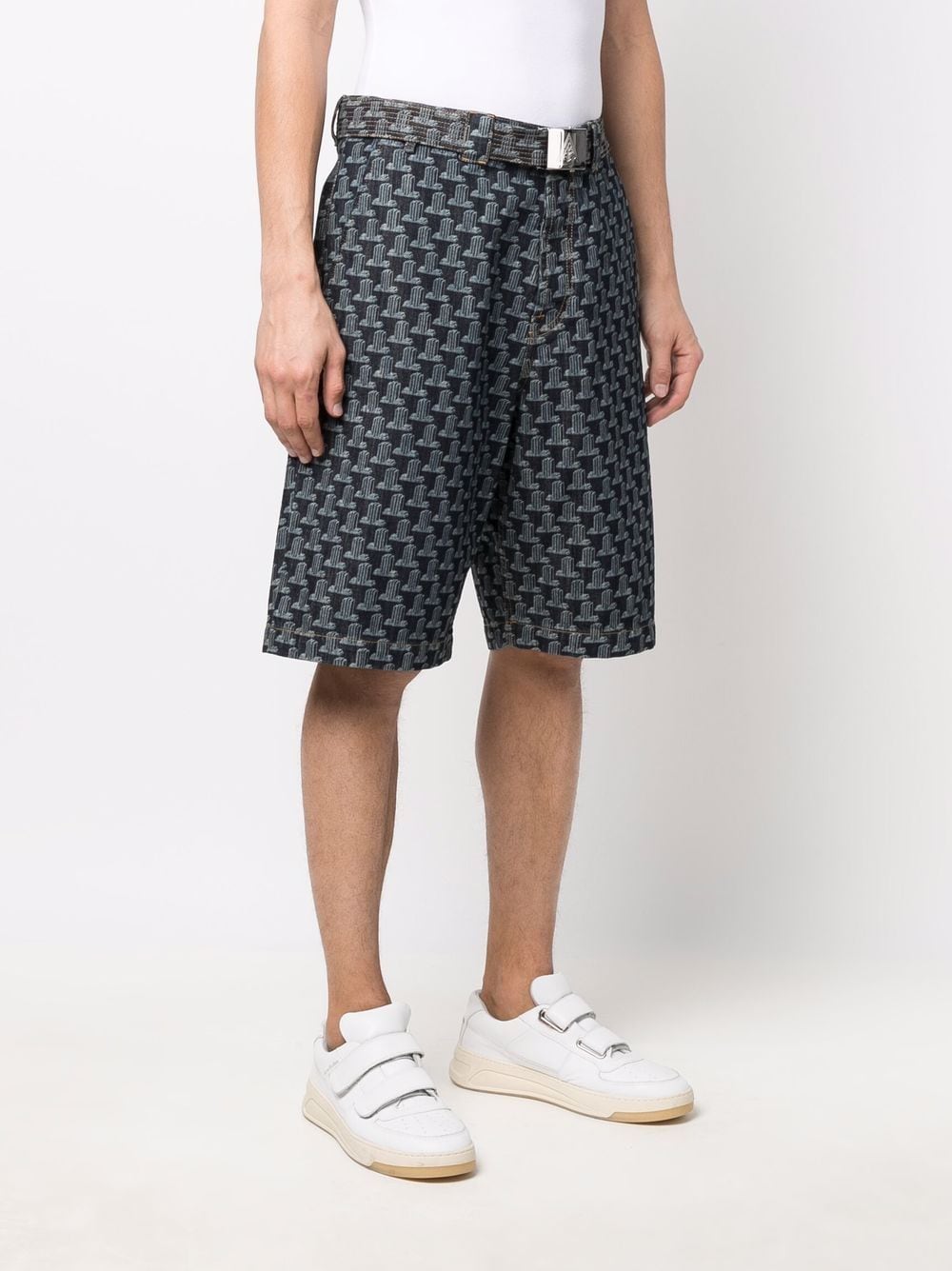 Shop Lanvin Geometric-print Bermuda Shorts