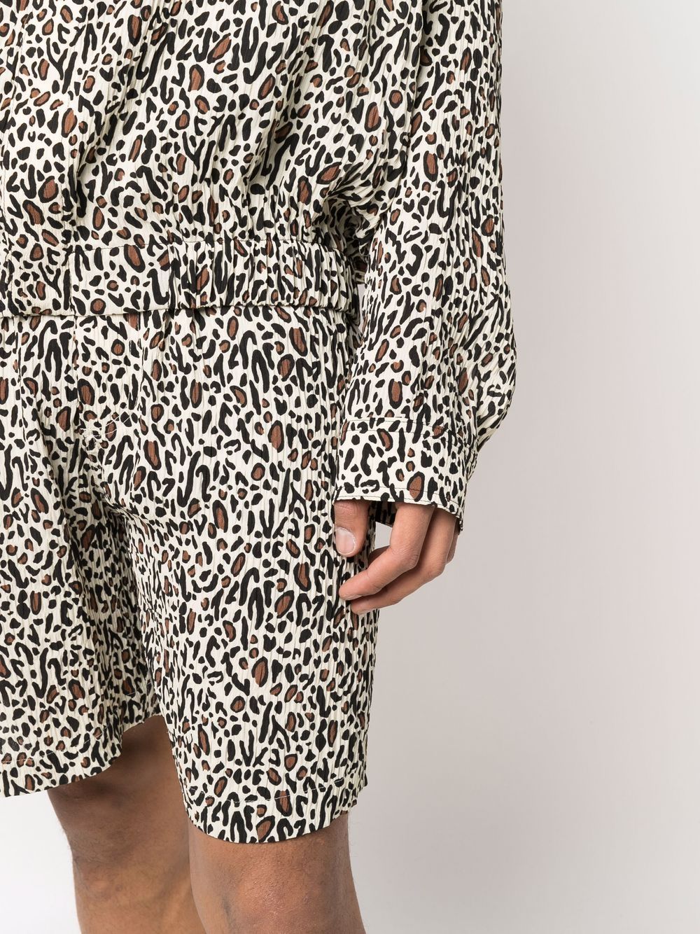 Shop Nanushka Leopard-print Track Shorts