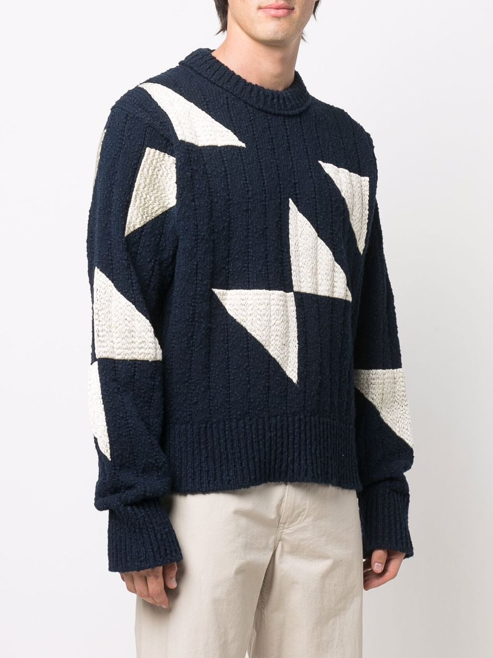 Shop Oamc Geometric Crew-neck Jumper