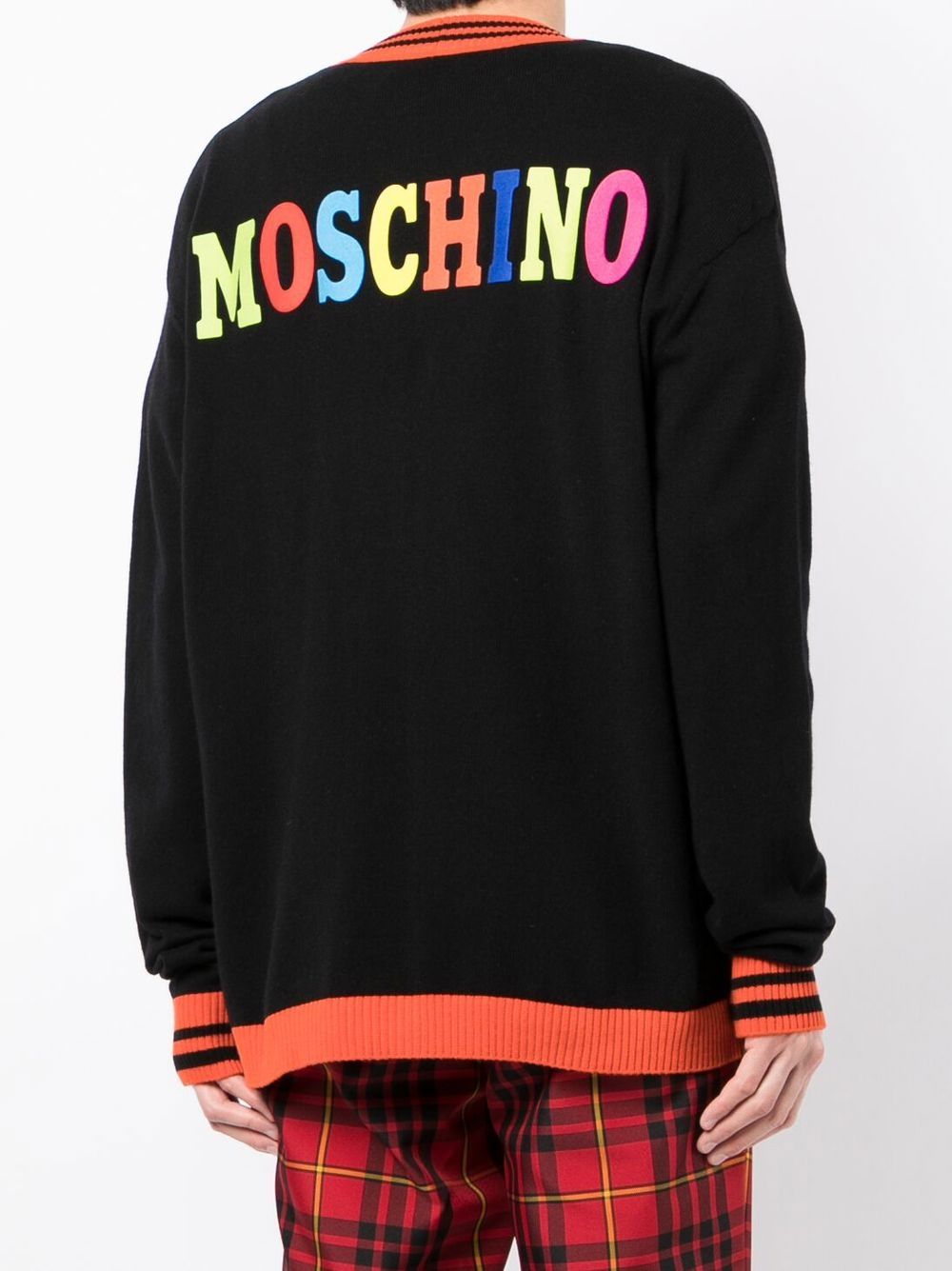 Shop Moschino Embroidered Toy-bear Patch Cardigan
