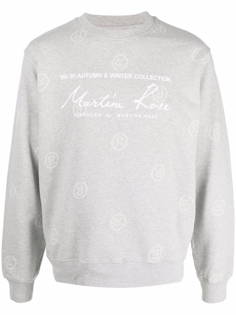 Shop Martine Rose Logo-print Crew-neck Sweatshirt