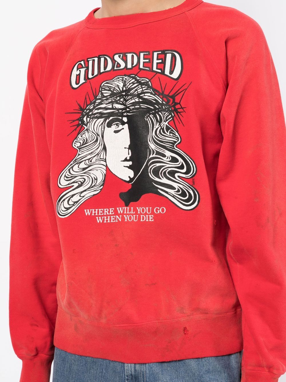 Shop Saint Mxxxxxx 'godspeed' Cotton Sweatshirt