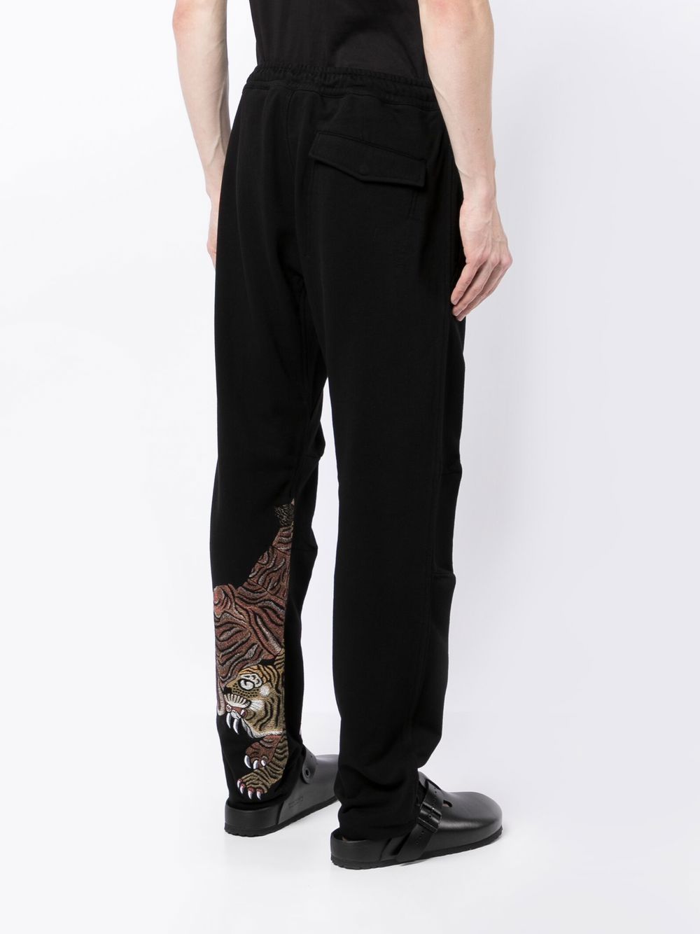 Shop Maharishi Embroidered Tiger Straight-leg Trousers