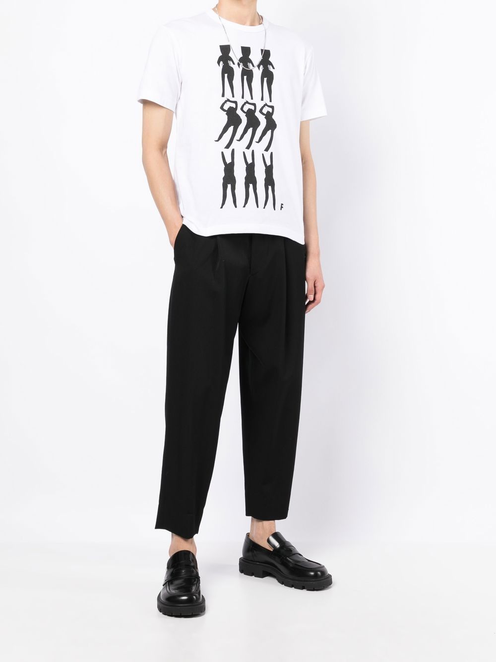 Shop Black Comme Des Garçons Graphic-print Cotton T-shirt