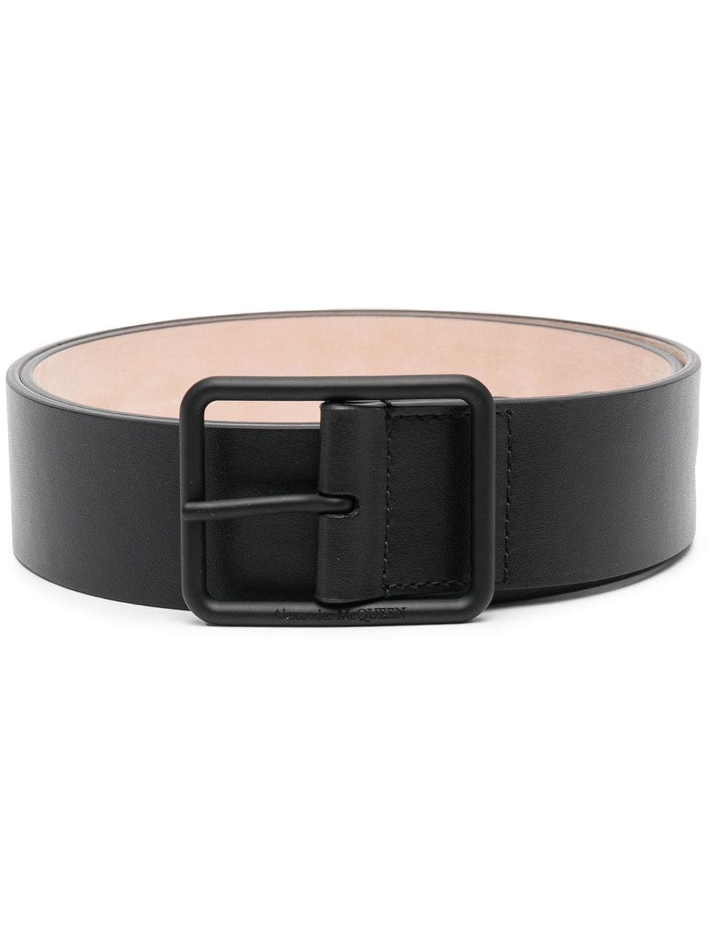 Shop Alexander Mcqueen Engraved-logo Buckle Belt